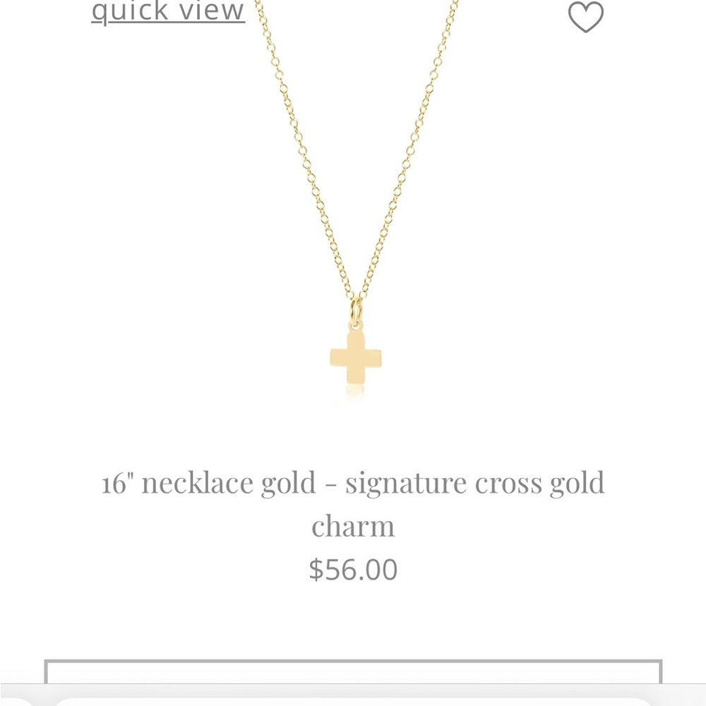 Gold Cross Charm Necklace. In great condition